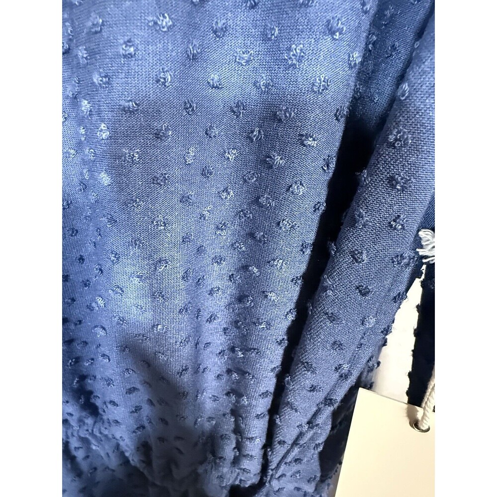 Ava James Clay Blue Clip Dots Size Medium Belted Top - Picture 5 of 7